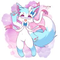 amount:solo body-type:anthro body-type:semi-anthro glasses happy nerdy species:shiny-pokemon style:kawaii style:kemono // 2048x2048 // 265KB