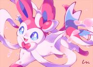 amount:solo atmosphere:flowers atmosphere:sakura body-type:feral flower series:eeveelutions series:pokemon species:sylveon style:intentional-blur style:noisy // 1249x900 // 2.9MB