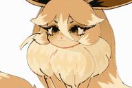amount:solo arms-between-legs body-type:anthro freckles series:pokemon species:eevee style:kemono // 1024x683 // 74KB