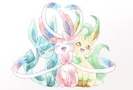 amount:multiple body-type:feral series:eeveelutions series:pokemon species:glaceon species:leafeon species:sylveon style:watercolor // 2039x1378 // 278KB