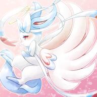 amount:solo body-type:feral body-type:semi-anthro series:eeveelutions series:pokemon species:sylveon style:girly style:sparkly style:watercolor wings // 2000x2000 // 318KB