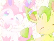 amount:pair body-type:feral series:eeveelutions series:pokemon species:leafeon species:sylveon style:over-exposure // 1024x768 // 949KB