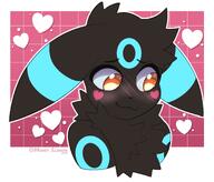 amount:solo atmosphere:valentines-day body-type:feral series:eeveelutions series:pokemon species:shiny-pokemon species:umbreon style:girly style:outline visibly-shy // 1698x1447 // 160KB
