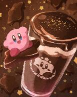 amount:solo body-type:blob character:kirby chocolate drink food series:kirby species:unknown style:dark-background sweets // 1080x1350 // 233KB