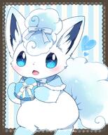 amount:solo atmosphere:fancy atmosphere:frilly-background body-type:feral body-type:semi-anthro body-type:slightly-chubby chocolate cloak hall-of-fame:bronze hall-of-fame:silver presents species:alolan-vulpix style:border style:girly style:kawaii style:playful style:simple-colors style:striped-background style:very-kawaii wearing-bow // 1280x1600 // 1.2MB