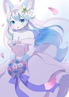 amount:solo atmosphere:flowers body-type:anthro body-type:slim boquet feminine flower outfit species:fox style:girly style:intentional-blur style:kemono style:over-exposure style:pastel-colors style:playful style:very-girly wearing-flower wedding-dress // 2150x3035 // 9.1MB