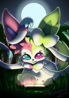 amount:solo atmosphere:forest atmosphere:night body-type:feral oc series:eeveelutions series:pokemon species:sylveon style:dim style:glow using-phone // 3508x4960 // 7.7MB