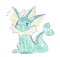 amount:solo body-type:feral series:eeveelutions series:pokemon species:vaporeon style:watercolor // 2724x2625 // 2.8MB