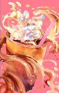 amount:solo body-type:feral drink forehead-gem species:unknown style:girly style:one-color style:pink style:very-girly wearing-bow // 1920x3024 // 2.8MB