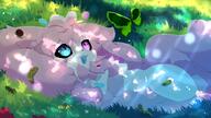 amount:solo atmosphere:fantasy atmosphere:sunlight body-type:feral body-type:semi-anthro bugs butterflies series:eeveelutions series:pokemon species:sylveon style:girly // 3840x2160 // 4.9MB