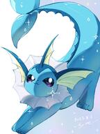 amount:solo body-type:feral series:eeveelutions series:pokemon species:vaporeon style:girly style:one-color style:sparkly // 1500x2000 // 237KB