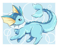 amount:solo body-type:feral fluffified hall-of-fame:bronze hall-of-fame:silver series:eeveelutions series:pokemon species:vaporeon style:abstract-background style:border style:pastel-colors style:playful style:white-border // 2500x2000 // 529KB