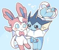 amount:pair body-type:feral heart-shape series:eeveelutions series:pokemon species:sylveon species:vaporeon style:pastel-colors // 1384x1187 // 199KB