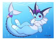 amount:solo artist:kryztar atmosphere:undersea bell-collar body-type:feral body-type:semi-anthro collar hall-of-fame:bronze series:eeveelutions series:pokemon species:vaporeon style:girly style:kawaii visual-teasing wearing-bow // 2252x1636 // 2.9MB
