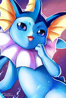 amount:solo atmosphere:beach atmosphere:sunset body-type:feral body-type:semi-anthro body-type:slim series:eeveelutions series:pokemon species:vaporeon // 1181x1748 // 439KB