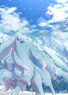 alolan amount:solo atmosphere:mountains atmosphere:snowy body-type:feral series:pokemon species:alolan-ninetales style:oddly-shaped-sparkles // 2063x2895 // 5.9MB