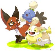 amount:multiple body-type:feral series:pokemon species:fox species:jumpluff species:nickit species:yamper // 1900x1796 // 740KB