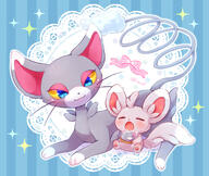 amount:pair atmosphere:frilly-background body-type:feral body-type:semi-anthro series:pokemon species:minccino style:abstract-background style:girly style:kawaii style:sparkly // 1683x1423 // 1.3MB