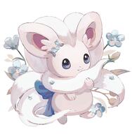 amount:solo body-type:anthro body-type:semi-anthro flower series:pokemon species:cinccino style:kawaii // 3376x3455 // 823KB