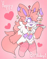 amount:solo atmosphere:party atmosphere:valentines-day body-type:slightly-chubby cake collar food freckles oc series:eeveelutions series:pokemon species:sylveon style:girly style:one-color style:outline style:pink style:very-girly sweets thigh-highs wearing-bow // 1522x1916 // 362KB