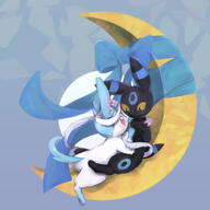 affection amount:pair body-type:feral cuddling moon series:eeveelutions series:pokemon species:sylveon species:umbreon // 1280x1280 // 600KB