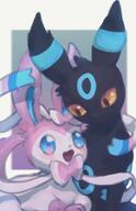 affection amount:pair body-type:feral hugging series:eeveelutions series:pokemon species:sylveon species:umbreon // 490x759 // 47KB
