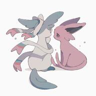 amount:pair body-type:feral forehead-gem series:eeveelutions series:pokemon species:espeon species:sylveon // 2067x2067 // 2.5MB