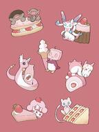 amount:multiple body-type:feral body-type:semi-anthro color food series:eeveelutions series:pokemon species:clodsire species:dragonair species:hisuian-wooper species:icecue species:mew species:pachirisu species:shiny-pokemon species:slurpuff species:sylveon style:girly style:one-color style:pink sweets // 1200x1600 // 199KB