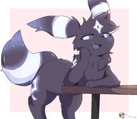 amount:solo body-type:feral hall-of-fame:bronze hall-of-fame:silver images-i-hyperfixated-on laying-on-side leaning-against-something oc series:eeveelutions series:pokemon smug species:umbreon super-teasy visual-teasing // 2312x2024 // 215KB