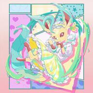 amount:solo atmosphere:powerful body-type:feral dress hall-of-fame:bronze hall-of-fame:gold hall-of-fame:silver series:eeveelutions series:pokemon species:leafeon style:abstract-background style:chromatic-aberration style:dithering style:pastel-colors style:pop // 2048x2048 // 9.6MB
