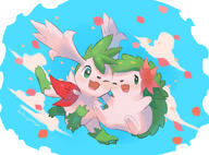 amount:pair atmosphere:clouds atmosphere:flowers atmosphere:petals body-type:feral species:shaymin // 1627x1207 // 1.4MB