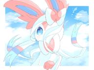 amount:solo atmosphere:clouds atmosphere:sunlight body-type:feral series:eeveelutions series:pokemon species:sylveon style:kawaii // 1024x768 // 86KB