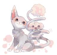 amount:pair body-type:feral body-type:semi-anthro hall-of-fame:bronze series:pokemon species:espurr species:glameow style:kawaii // 666x637 // 42KB