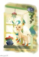 amount:pair atmosphere:garden atmosphere:home atmosphere:sunlight body-type:blob body-type:feral flower series:eeveelutions series:pokemon species:leafeon species:oddish // 1391x2048 // 223KB