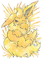 amount:solo body-type:feral series:eeveelutions series:pokemon species:flareon style:watercolor // 1431x2000 // 567KB