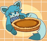 amount:solo atmosphere:autumn body-type:feral food hair pie pumpkin-pie scarf series:eeveelutions series:pokemon species:glaceon style:noisy style:outline style:playful sweets // 1095x955 // 341KB