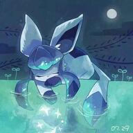 amount:solo atmosphere:night body-type:feral moon series:eeveelutions series:pokemon sleeping species:glaceon // 500x500 // 18KB