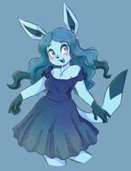 amount:solo body-type:feral body-type:semi-anthro dress feminine hair happy long-hair necklace series:eeveelutions series:pokemon species:glaceon style:blue style:girly style:kemono style:one-color // 1166x1509 // 1.9MB