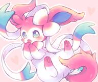 amount:solo body-type:feral hall-of-fame:bronze hall-of-fame:silver series:eeveelutions series:pokemon species:sylveon style:girly style:kawaii style:outline style:painted style:playful style:very-playful surprise // 1000x837 // 592KB