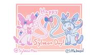amount:pair body-type:feral feminine flower heart-shape series:eeveelutions series:pokemon species:sylveon style:dithering style:girly style:outline style:playful style:thin-border wearing-flower // 3556x2000 // 494KB