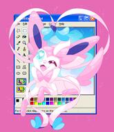 amount:solo atmosphere:popping-out-of-drawing body-type:feral hall-of-fame:bronze heart-shape series:eeveelutions series:pokemon species:sylveon style:girly style:playful style:very-playful wink // 1764x2048 // 273KB