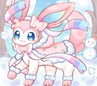 amount:solo atmosphere:snowy body-type:feral cloak outfit series:eeveelutions series:pokemon species:sylveon style:girly style:painted style:playful winter-clothes // 1820x1615 // 274KB