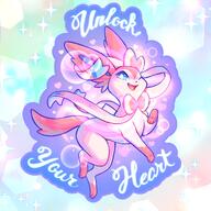 amount:solo body-type:feral hall-of-fame:bronze motivation series:eeveelutions series:pokemon species:sylveon style:abstract-background style:girly style:kawaii style:pastel-colors style:playful style:rainbow style:sparkly style:very-girly wink // 2048x2048 // 3.3MB