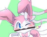 amount:solo body-type:feral embarrassed paintbrush series:eeveelutions series:pokemon species:sylveon style:abstract-background visibly-shy // 2000x1600 // 163KB