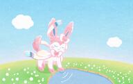amount:solo atmosphere:field body-type:feral series:eeveelutions series:pokemon species:sylveon style:chibi style:noisy style:very-playful // 2160x1360 // 315KB