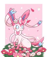 amount:solo atmosphere:flowers body-type:feral flower series:eeveelutions series:pokemon species:sylveon style:dithering style:white-border // 1680x2048 // 3.3MB
