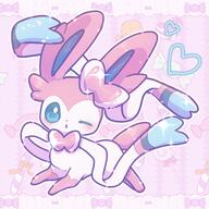 amount:solo atmosphere:assorted-objects body-type:feral candy hall-of-fame:bronze series:eeveelutions series:pokemon species:sylveon style:girly style:one-color style:outline style:pink style:sparkly style:very-girly wink // 2048x2048 // 2.8MB