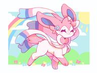 amount:solo atmosphere:sunlight body-type:feral content feminine flower hall-of-fame:bronze hall-of-fame:gold hall-of-fame:silver happy series:eeveelutions series:pokemon species:sylveon style:girly style:playful style:very-girly style:very-playful style:white-border wearing-flower // 1500x1140 // 129KB