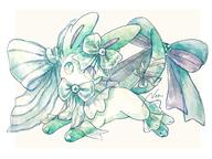 amount:solo atmosphere:fashion body-type:feral ferak series:eeveelutions series:pokemon species:sylveon style:watercolor wearing-bow // 2048x1536 // 438KB