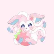 amount:solo body-type:feral series:eeveelutions series:pokemon species:sylveon strawberry style:girly style:pastel-colors style:playful style:sparkly // 768x768 // 186KB